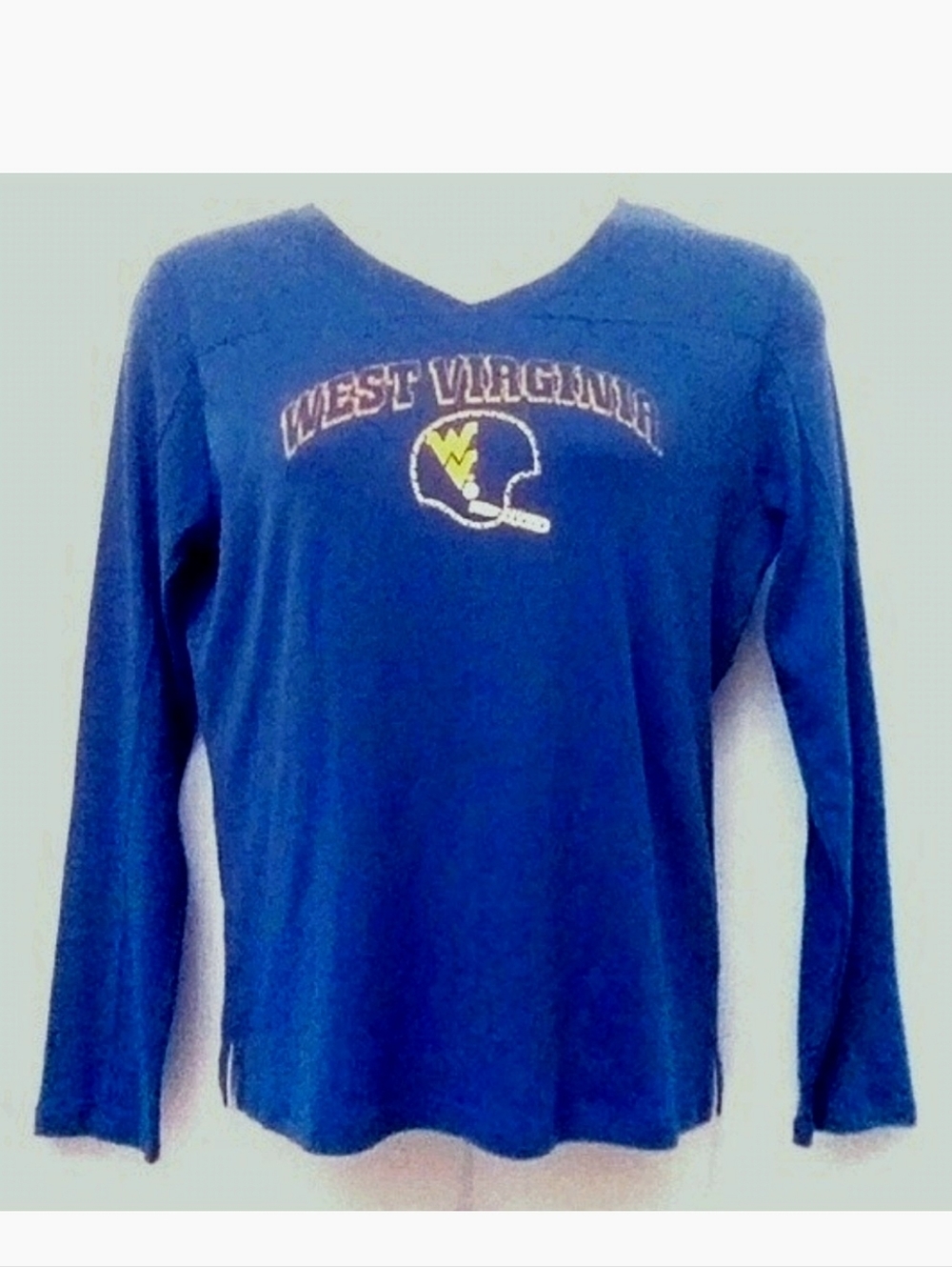 ESPN U West Virginia Mountaineer Football TShirt Long Sleeve Authentic XL New